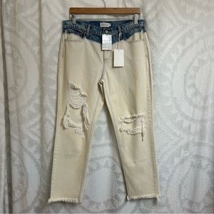 NWT Cello Jeans “Noah” Boyfriend Dip Dye 100% Cotton Denim size 29 waist